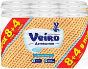 Туалетная бумага Veiro Домашняя белая двухслойная 12 рулонов