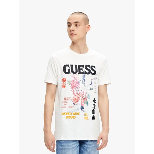 Футболка GUESS, хлопок, размер S, белый