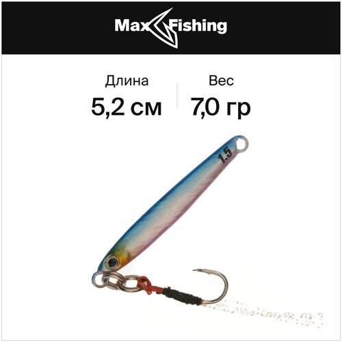 фото Блесна колеблющаяся major craft jigpara micro slim 7гр #004 blue pink