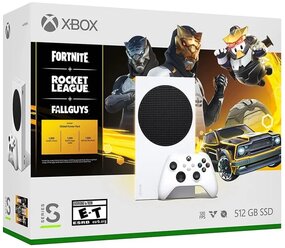 Игровая приставка Microsoft Xbox Series S 512 ГБ SSD, Fortnite, Rocket League, Fallguys, белый/черный