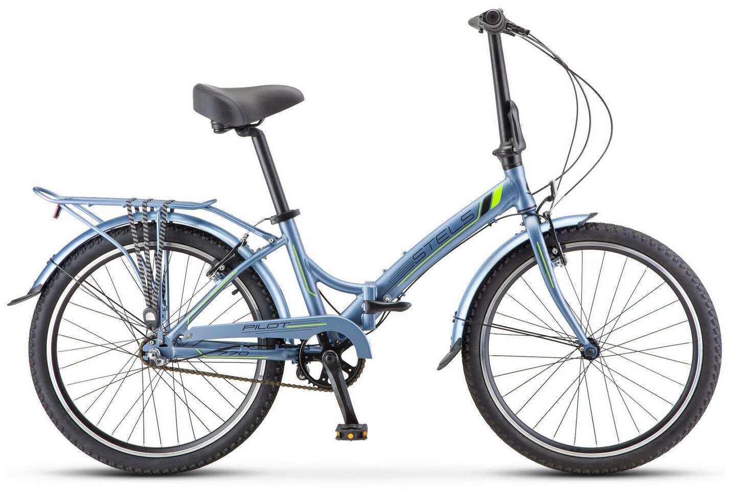 Городской велосипед STELS Pilot 770 24 V010 (2019) серый/зеленый 14" (требует финальной сборки)