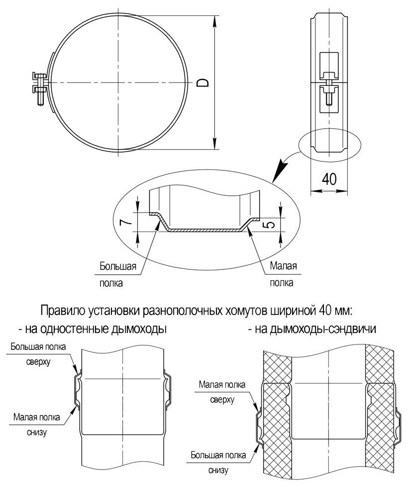 Хомут обжимной (430 0,5 мм) Ф140 Ferrum - фотография № 2