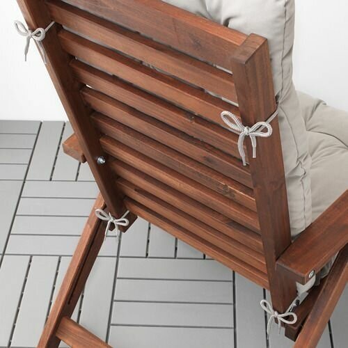 Подушка на садовую мебель 116x45 см, декоративная для стула и кресел, цвет серый - фотография № 2