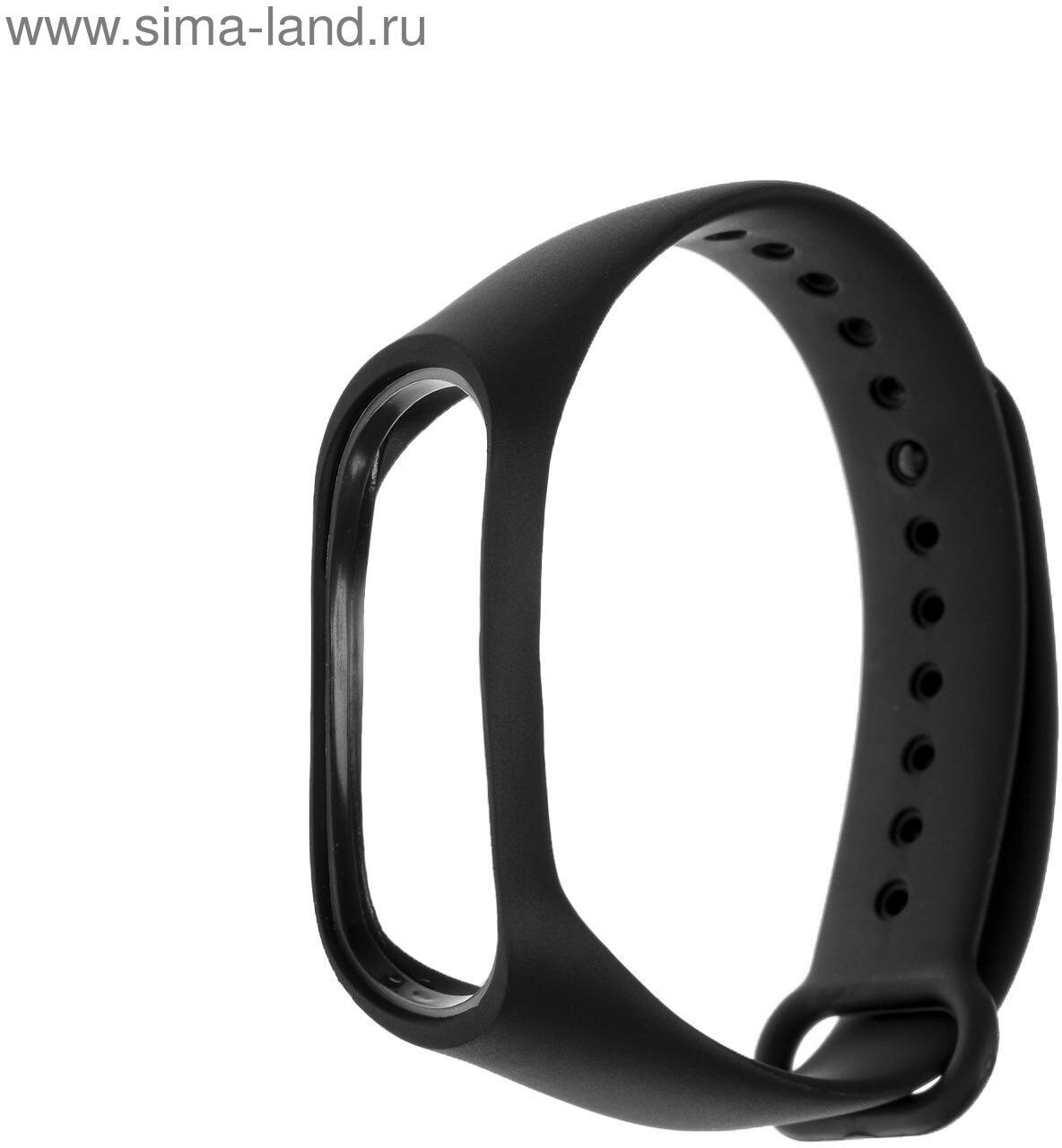 Ремешок для фитнес-браслета Mi Band 3/4 LuazON, черный (1шт.)