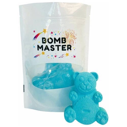фото Набор 3 фигурных бурлящих бомбочки для ванн гейзер "мишка" bomb master, синий, 340 г.