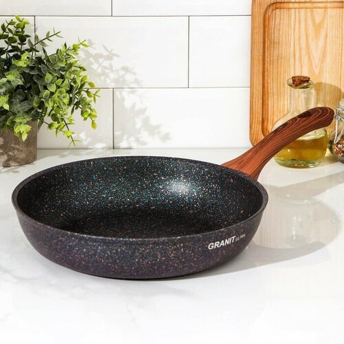 Сковорода Granit ultra d28 cм пластиковая ручка антипригарное покрытие цвет чёрный 4107₽