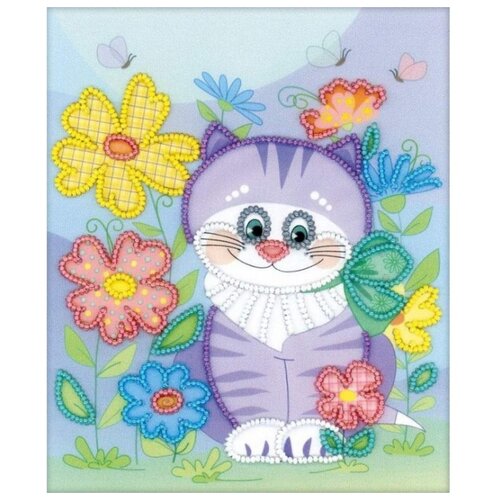 фото Риолис набор для вышивания бисером котик 15 x 18 см (0060 рт)