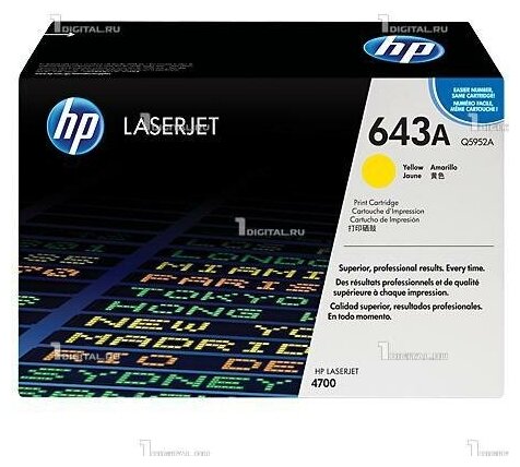 Картридж HP Q5952A (643A) желтый для LaserJet 4700 (10К)