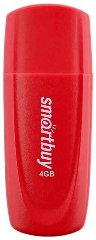 Флеш-накопитель SmartBuy "Scout", 4 GB, USB 2.0, Flash Drive, красный (SB004GB2SCR)