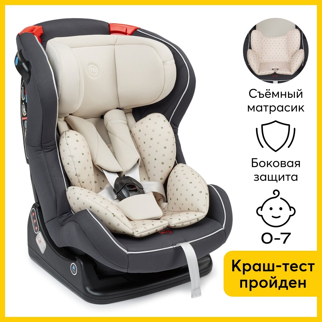 Автокресло детское от 0-7 лет, Happy Baby Passenger V2, автокресло 0/1/2 (0-25кг), графитовое