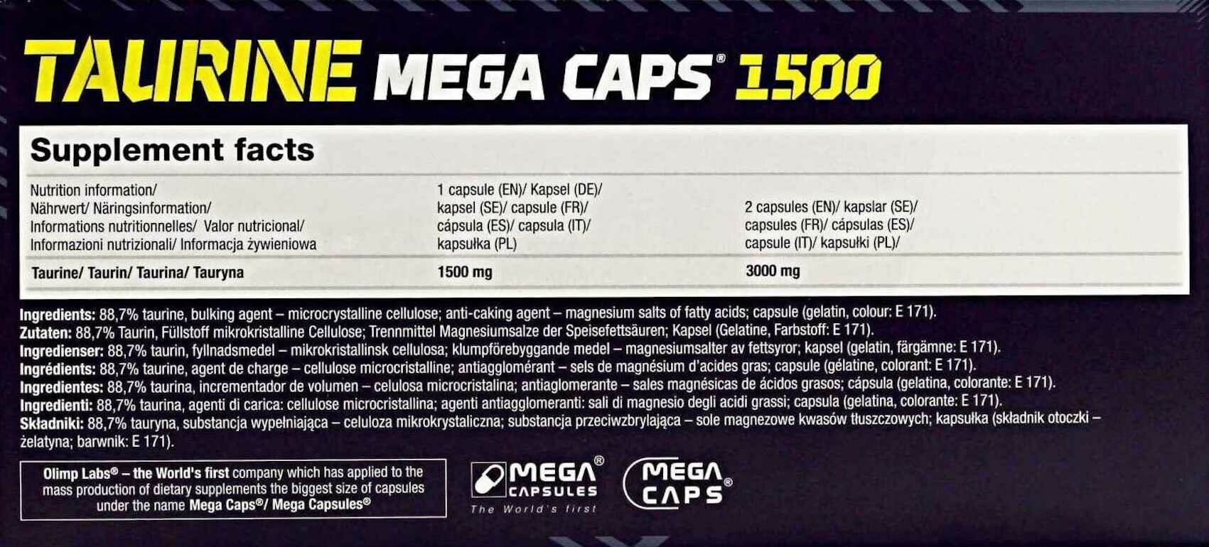 Таурин Olimp Taurine Mega Caps, 120 капсул - фото №12