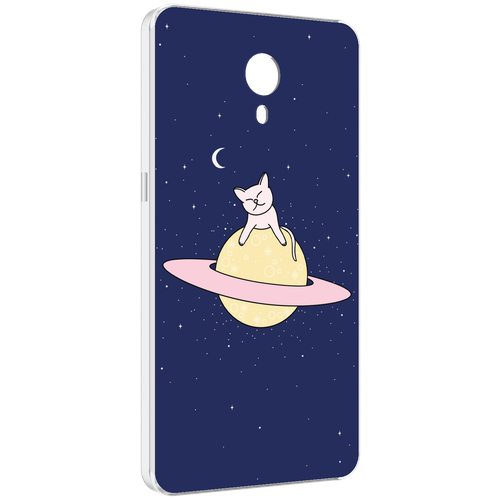 Чехол MyPads котик на планете для Meizu M3 Note задняя-панель-накладка-бампер