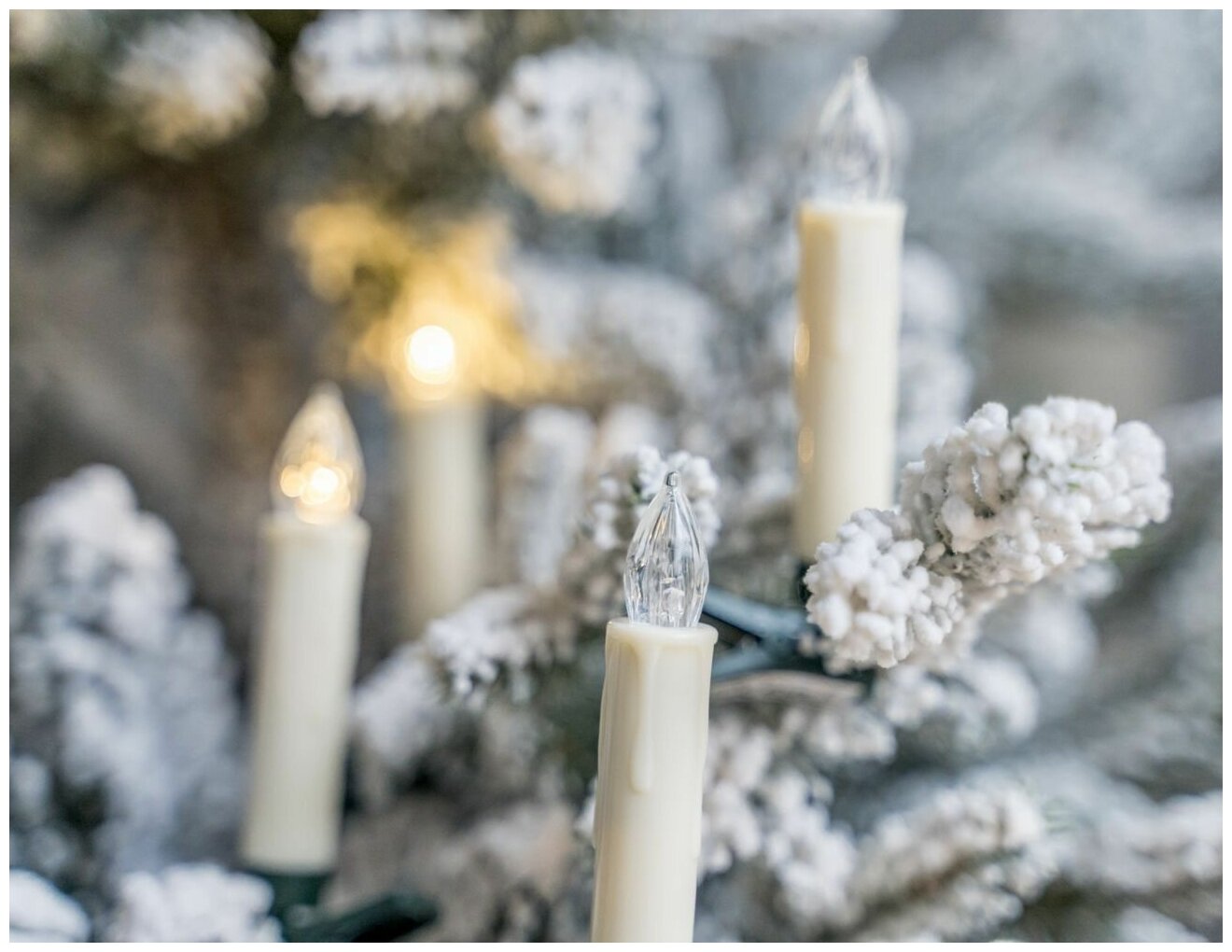 Свечи ёлочные рождественские на клипсах, слоновая кость, тёплые белые LED-огни, 10 см, батарейки, таймер, ПДУ, 20 шт, Koopman International AX2001020