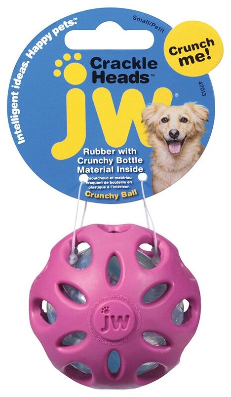 Игрушка для собак Мяч JW сетчатый хрустящая резина большой - фотография № 3