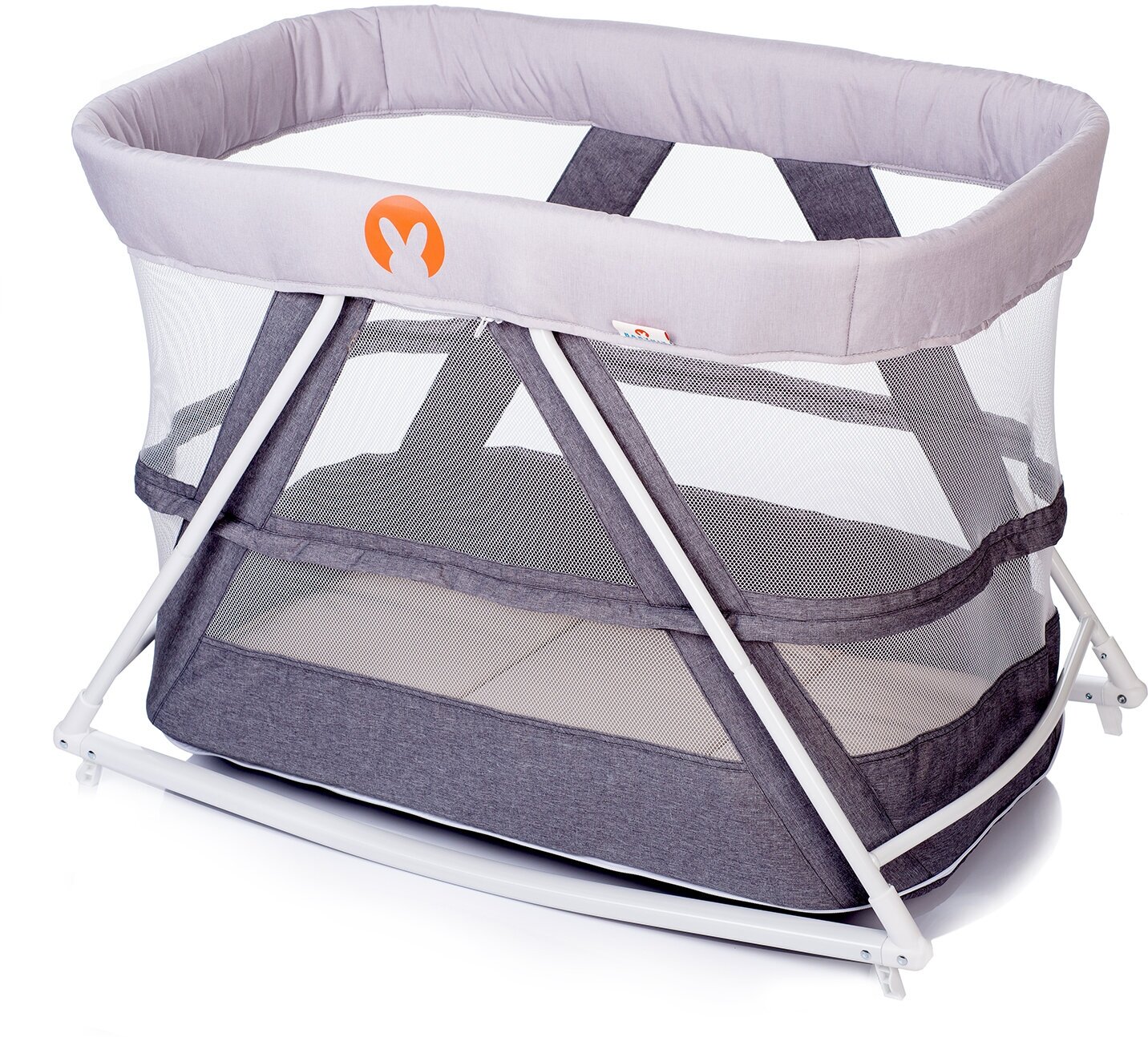 Детская металлическая кровать-колыбель ROCKING CRIB LIGHT GREY