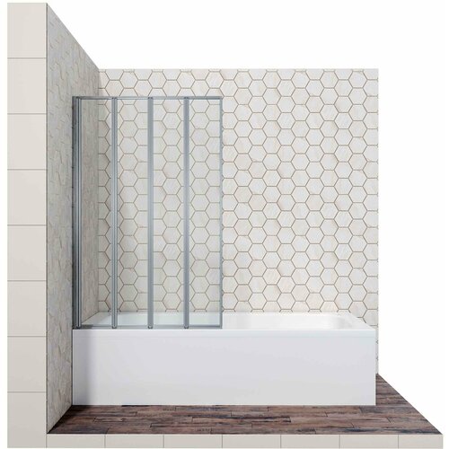 Шторка для ванны Ambassador Bath Screens 120x140 16041112 стекло прозрачное, профиль хром