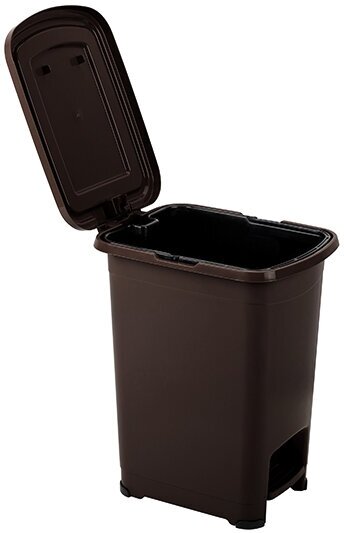 Контейнер для мусора 15 л 31х23,5х39,5 см El Casa Слим, коричневый, с педалью, с ведром - фотография № 5