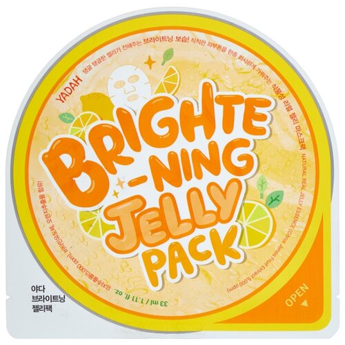 фото Yadah тканевая маска-желе Brightening Jelly Pack с юдзу для сияния кожи, 33 мл