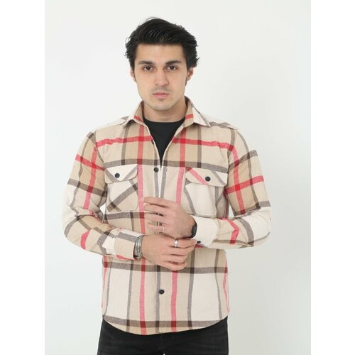 фото Рубашка melek's, размер l, бежевый