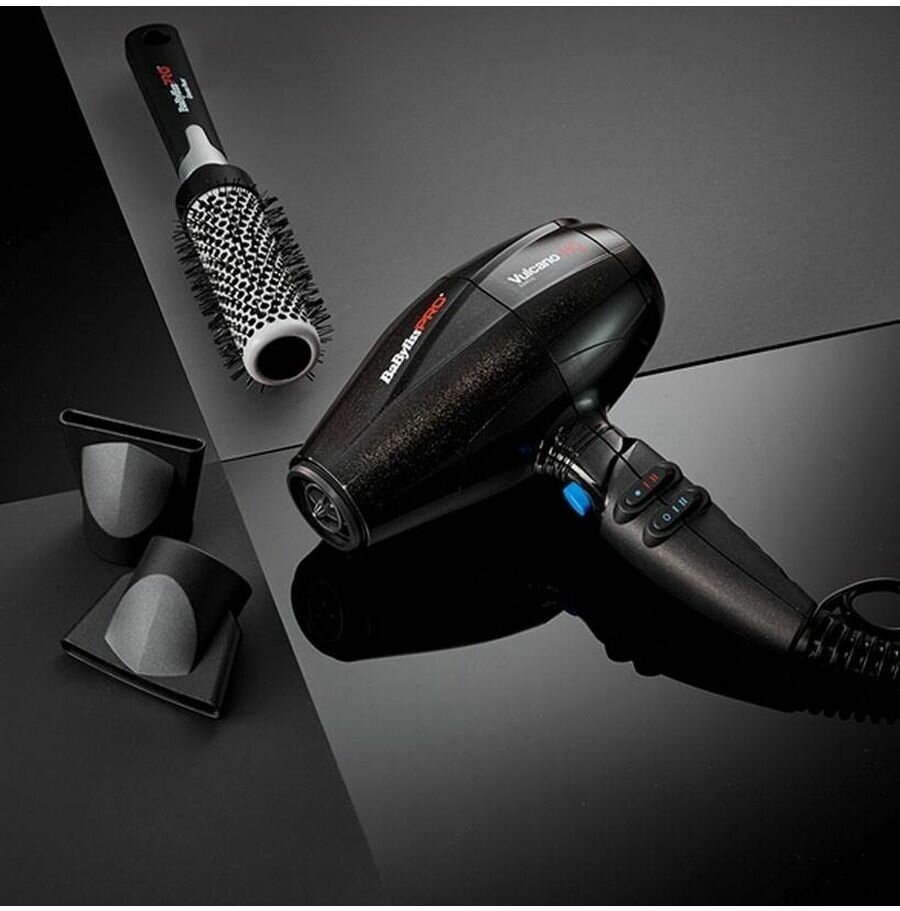 BABYLISS PRO Фен BaByliss Pro VULCANO HQ, ионизация, 2 насадки 2400 Вт - фото №6