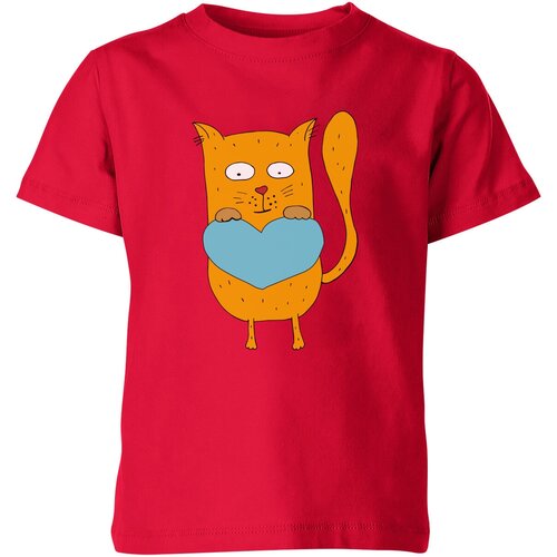 Футболка Us Basic, размер 4, красный детская футболка кот с сердцем 128 красный