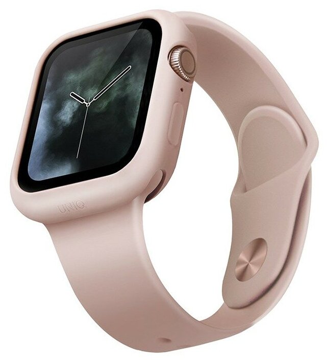 Чехол Uniq LINO для Apple Watch 4/5/6/SE 44 мм розовый