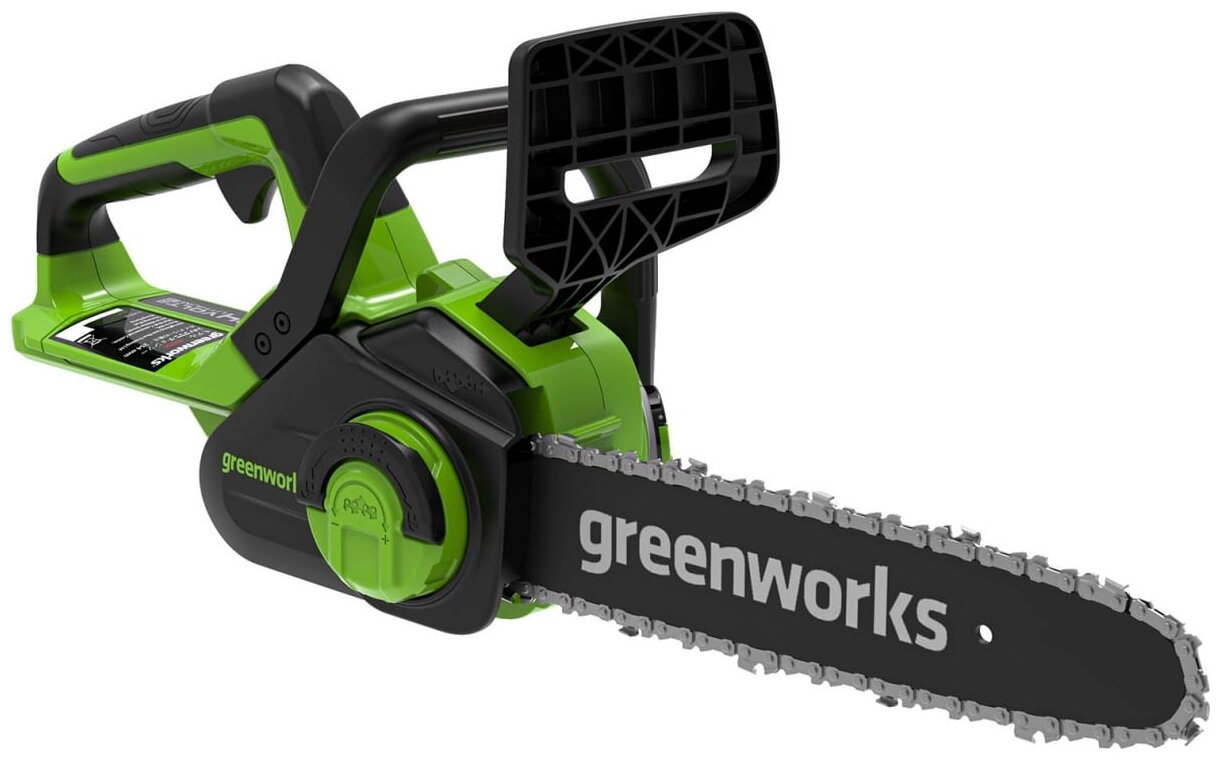 Цепная пила аккумуляторная GreenWorks G24CS25K2, 24V, 25см, c АКБ 2Ач и ЗУ - фотография № 2