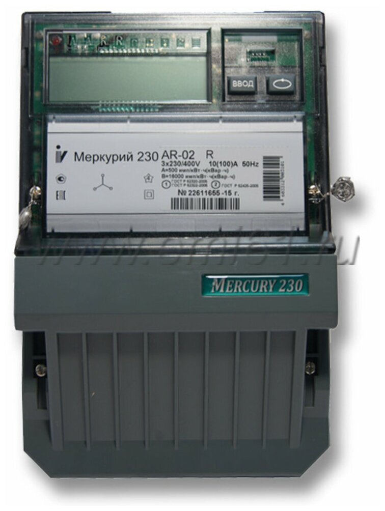 Электросчетчик INCOTEX Меркурий 230 AR-02 R 3*230/400В; 10(100)А; кл. т. 1,0/2,0; 1 тариф; RS485; ЖКИ; 3 вин - фотография № 4
