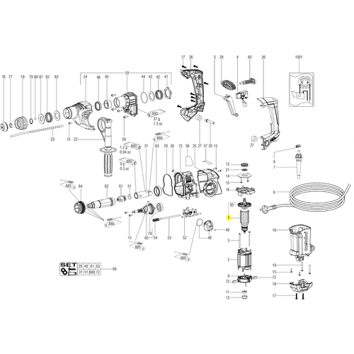 щеткодержатель khe 3250 khe 3251 metabo 316051940 Якорь KHE 3250/KHE 3251 METABO 310009760