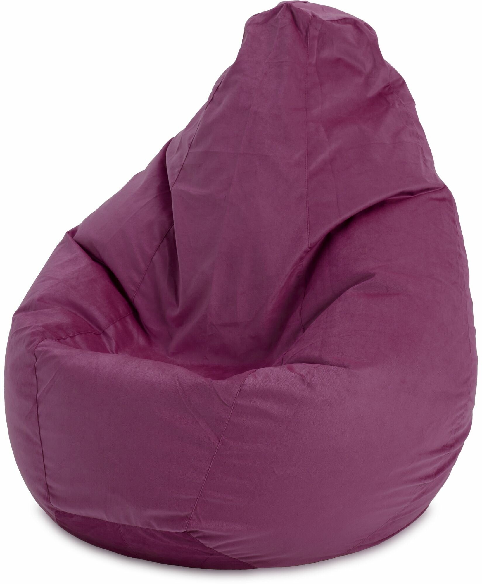 Кресло-мешок "Груша", L (85x70), велюр, Сиреневый