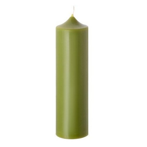 Свеча-колонна 22 см оливковая
