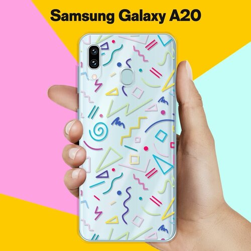 Силиконовый чехол Цветной узор на Samsung Galaxy A20 силиконовый чехол узор из авокадо на samsung galaxy a20