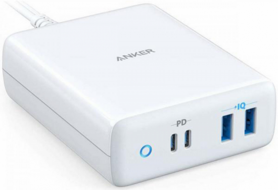 Сетевое зарядное устройство Anker PowerPort PD+ 4 100W USB-С x1, 3x USB-A EU, белый