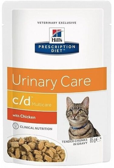 Корм Hills диетический Hill's Prescription Diet c/d Multicare Feline Urinary Tract Health Профилактика мочекаменной болезни, струвитов Курица, 12шт.*85 г