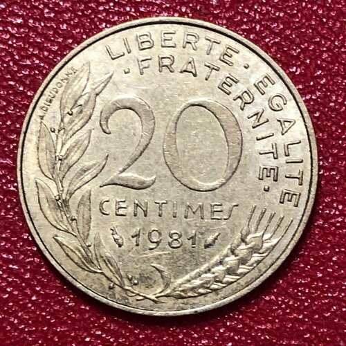 Монета Франция 20 Сантимов 1981 год #2-6 20 сантимов 1984 франция из оборота