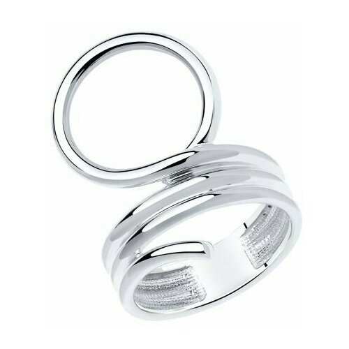 Кольцо наборное SOKOLOV Стильное кольцо Пружина с кругом из серебра SKLV, серебро, 925 проба, родирование, размер 17, серебряный
