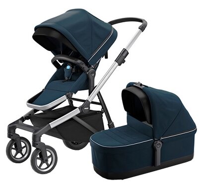 Коляска Thule Sleek + Bassin, Navy Blue