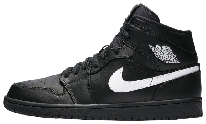 nike air jordan 1 black and white mid