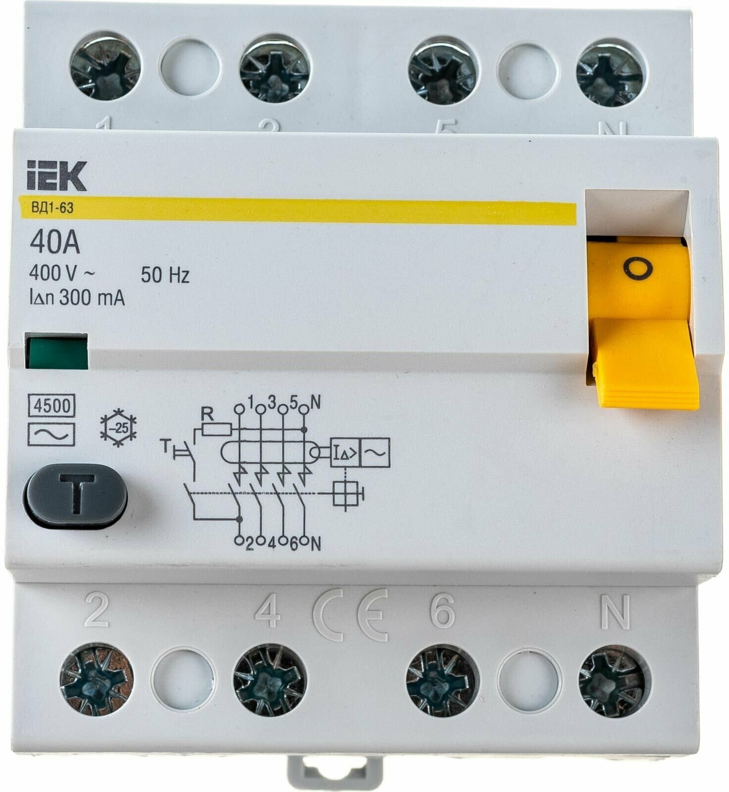 ВД1-63 MDV10-4-032-300 Выключатель дифференциального тока четырехполюсный 32А 300мА (тип AC) IEK - фото №8