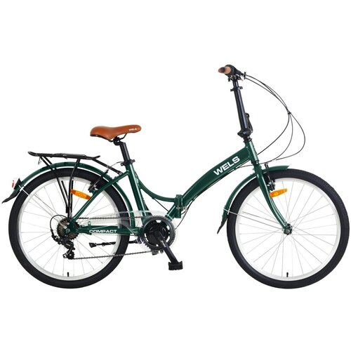 Велосипед складной WELS Compact 24-7 (24, зеленый, 7 ск, 2023) велосипед складной rook px r24 r 7 ск 24 красный