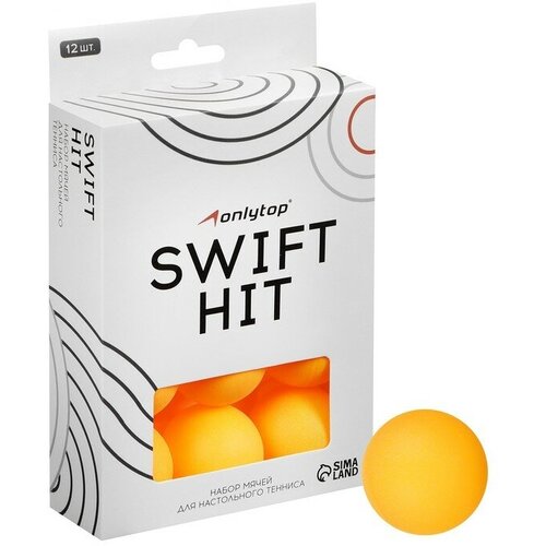 ONLYTOP Набор мячей для настольного тенниса ONLYTOP, d=40 мм, 12 шт, цвет оранжевый игрушка для подвижных игр junfa шарики для настольного тенниса цветные 1 набор