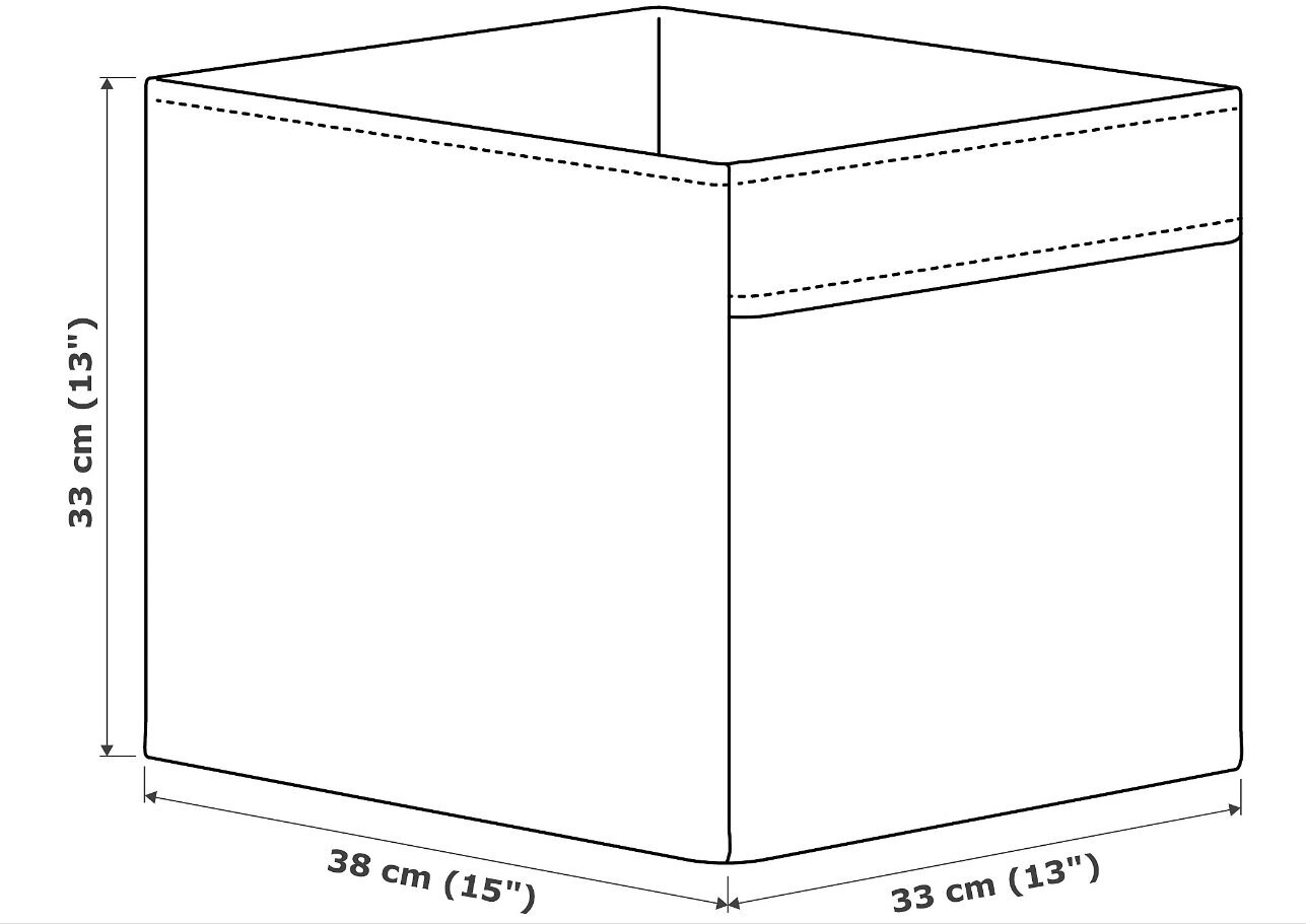 Коробка для хранения икеа дрёна, 38х33х33 см, бежевый/точечный - фотография № 3