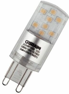 Светодиодная лампа Ledvance-osram LEDSPIN40 CL 3,5W/827 230V G9 400lm d20x57 10X1RU OSRAM