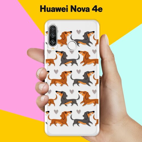 Силиконовый чехол Таксы на Huawei Nova 4e