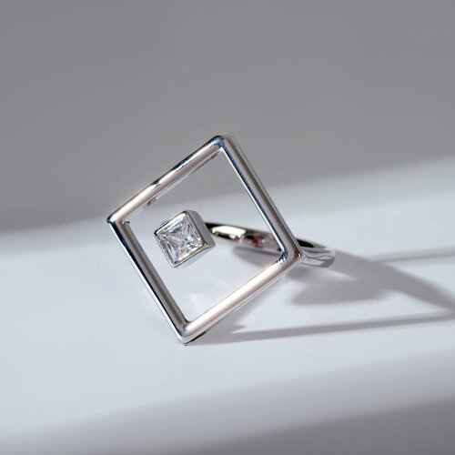 ТероПром кольцо фианит искусственный камень безразмерное серебряный