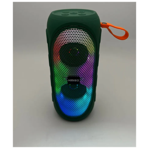 Беспроводная колонка KIMISO c RGB цветной подсветкой/Портативная музыкальная акустика/Чистый звук/Режим Power Bank/ Бас/Bluetooth 5.0/Синий