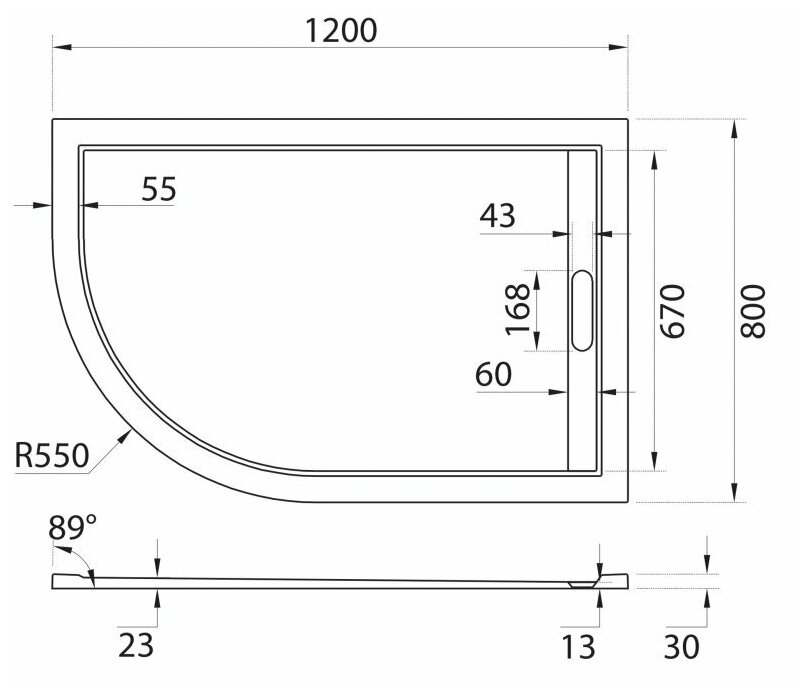 Душевой поддон Cezares TRAY-AS-RH-120/80-30-W-R из искусственного мрамора, без сифона, панели и ножек - фотография № 19