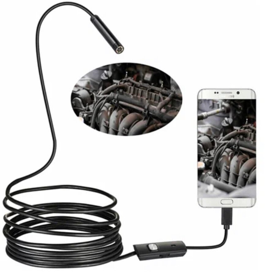 Камера-Эндоскоп гибкая камера для Android, ПК, ноутбука, 6 светодиодов, TYPE-C, OTG, USB, 2м