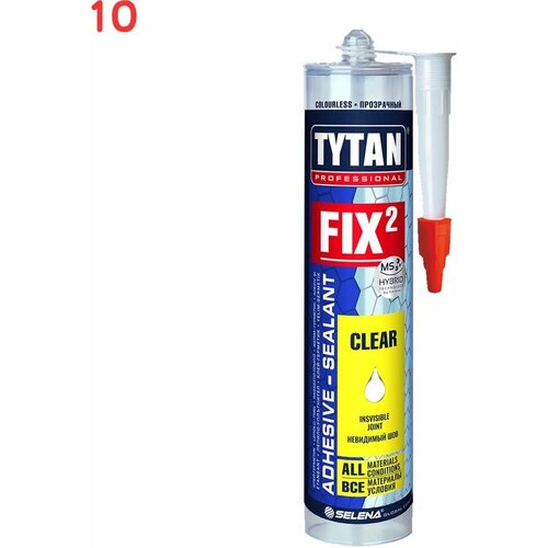 Клей-герметик гибридный MS-полимерный Fix2 Clear прозрачный 290 мл (10 шт.) easyflex fix crystal клей герметик на основе ms полимеров