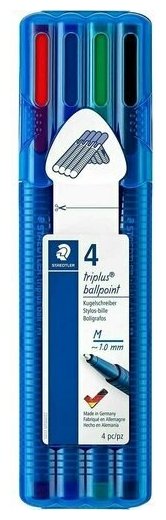 Набор шариковых ручек Staedtler Triplus ball M, 4 цвета